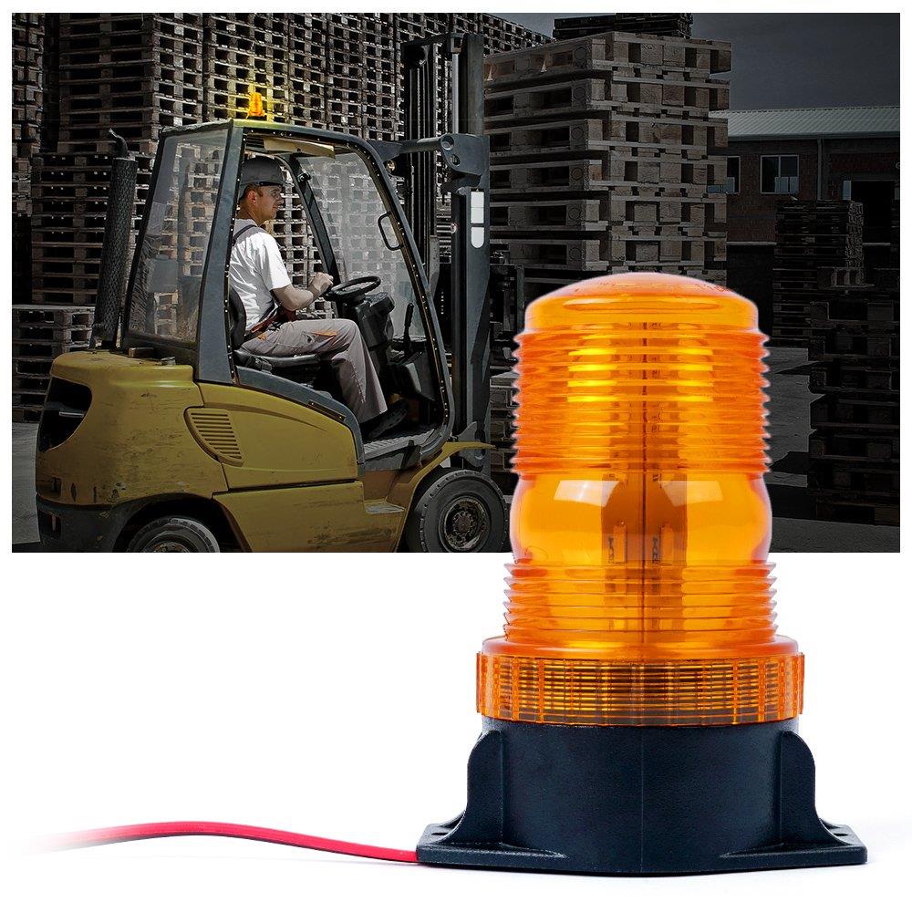 red forklift lights