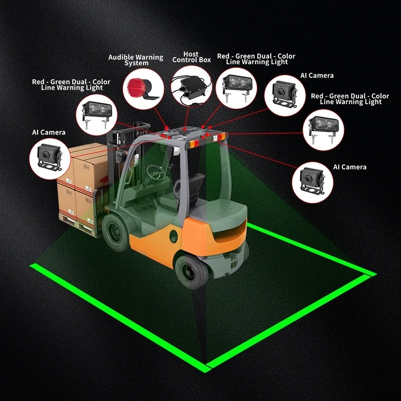 forklift truck blue light forklift truck blue light