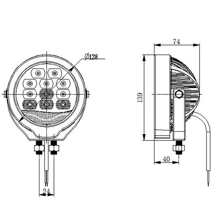 Customizable DC 12V 52W XRLL LED Work Light Forklift Safety Warning Spotlight Headlight DC 10-80V factory in China