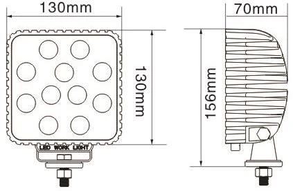 Customizable DC 11V 51W XRLL 5inch Square 48W Offroad Auto LED Work Light supplierin China