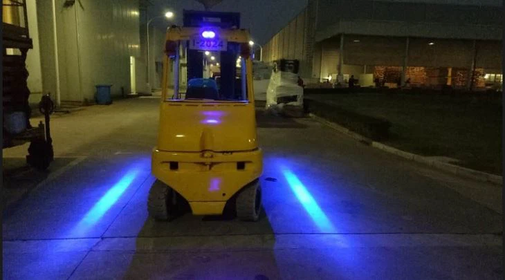 blue led forklift light