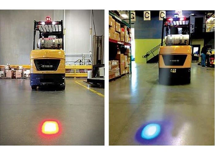 blue back up lights forklift