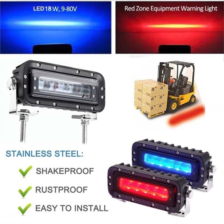 Forklift Side-Mount Pedestrian Safety Warning Led Light Red Zone Danger Area Warning Light