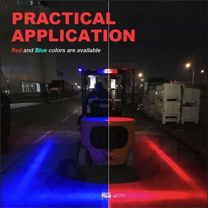 Forklift Side-Mount Pedestrian Safety Warning Led Light Red Zone Danger Area Warning Light